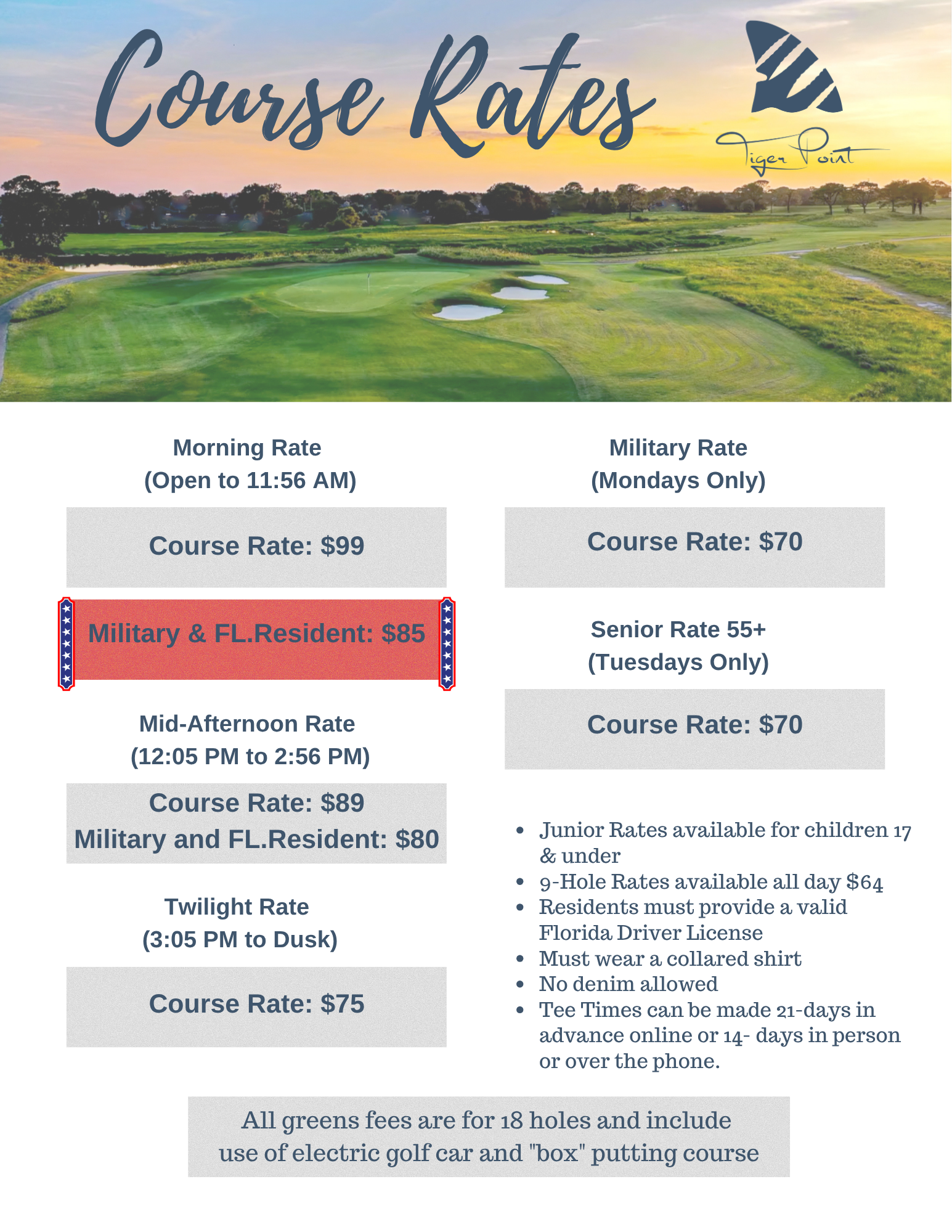 tiger point golf course rates 2026